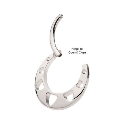 Invictus Titanium Cut Out Pyramid Shape Front Facing Hinged Segment Clicker