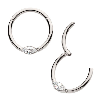 Invictus Titanium Eye CZ Front Facing Hinged Segment Clicker