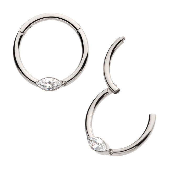 Invictus Titanium Eye CZ Front Facing Hinged Segment Clicker