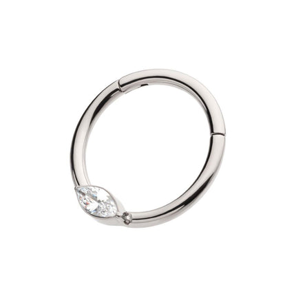 Invictus Titanium Eye CZ Front Facing Hinged Segment Clicker