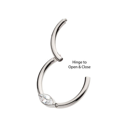 Invictus Titanium Eye CZ Front Facing Hinged Segment Clicker