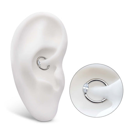 Invictus Titanium Eye CZ Front Facing Hinged Segment Clicker