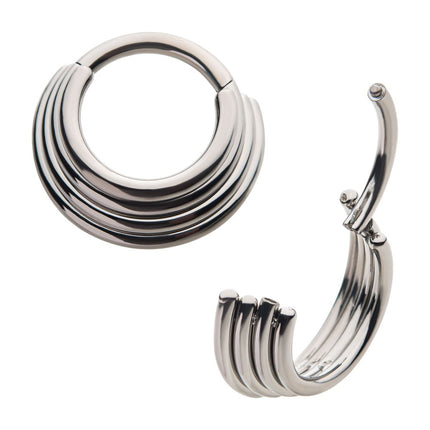 Invictus Titanium with Four Stacked Front Facing Hinged Segment Clicker