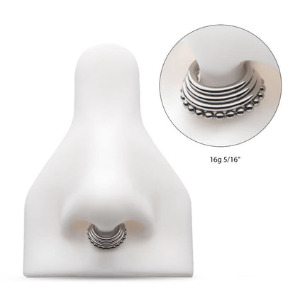 Invictus Titanium Quadruple Stacked Side Facing Hinged Segment Clicker with Clustered Beads