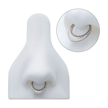 Invictus Titanium Hammered Round Shape Front Facing Hinged Segment Clicker
