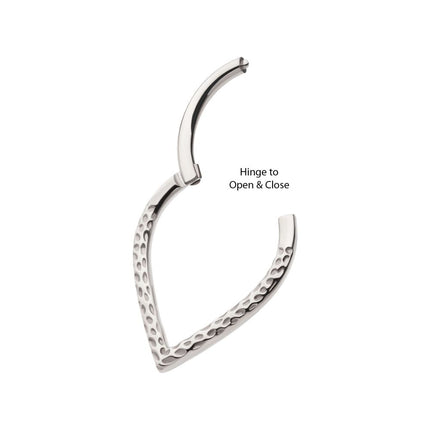 Invictus Titanium Hammered V-Shape Front Facing Hinged Segment Clicker