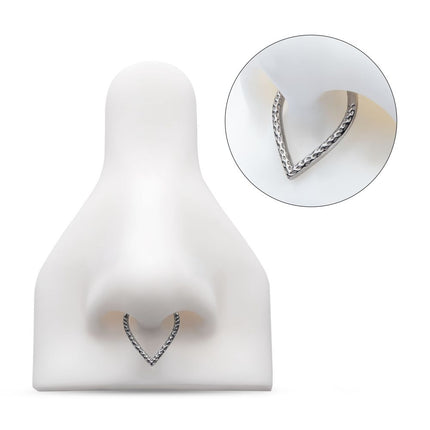 Invictus Titanium Hammered V-Shape Front Facing Hinged Segment Clicker