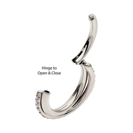 Invictus Titanium Double Hoop Side Facing Hinged Segment Clicker with CNC Set Round CZ