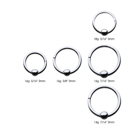 Invictus Titanium with 3mm Ball Hinged Segment Ring