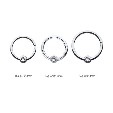 Invictus Titanium Bezel Set Gem Hinged Segment Ring