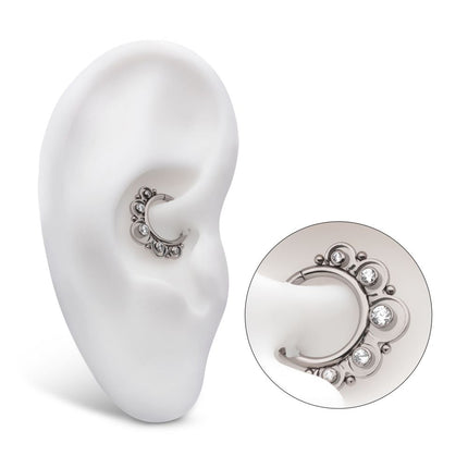 Invictus Titanium Beads & 5-Bezel Set Gem Front Facing Hinged Segment Clicker