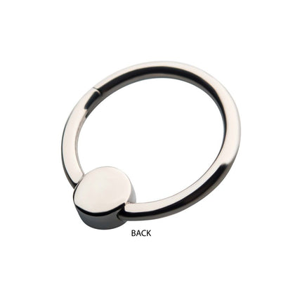 Invictus 16g Titanium with Bezel Set CZ/Synthetic Opal Flat Back Front Facing Hinged Segment Ring