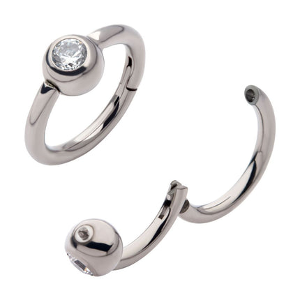 Invictus Titanium Bezel Set Round Gem Side Facing Hinged Segment Clicker