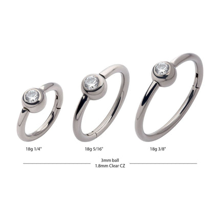 Invictus Titanium Bezel Set Round Gem Side Facing Hinged Segment Clicker