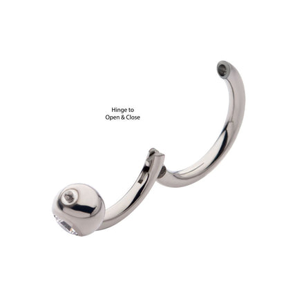 Invictus Titanium Bezel Set Round Gem Side Facing Hinged Segment Clicker