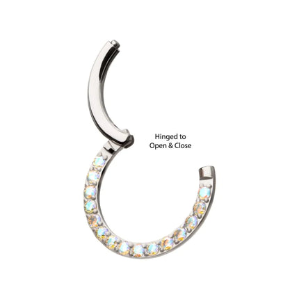 Invictus Titanium Front Facing Hinged Segment Clicker with CNC Set 1mm Ombre Fade Gem