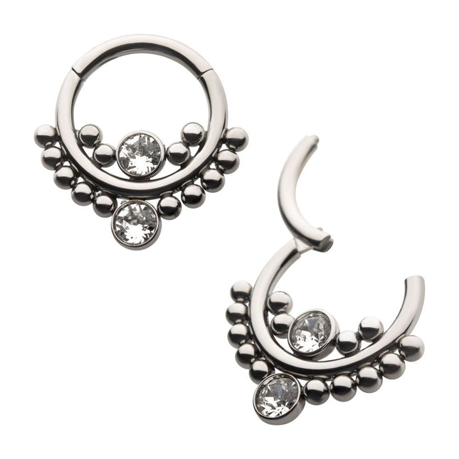 Invictus Titanium Bezel Set Swarovski Crystal Cluster Beads Front Facing Hinged Segment Clicker