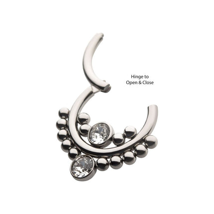 Invictus Titanium Bezel Set Swarovski Crystal Cluster Beads Front Facing Hinged Segment Clicker
