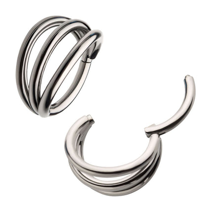 Invictus Titanium Triple Hoop Side Facing Hinged Segment Clicker
