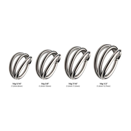 Invictus Titanium Triple Hoop Side Facing Hinged Segment Clicker
