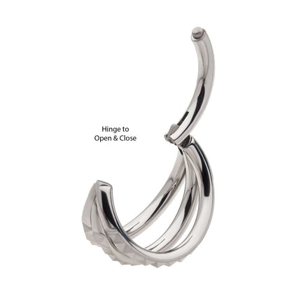 Invictus Titanium Triple Fan Out with Pyramid Design Side Facing Hinged Segment Clicker