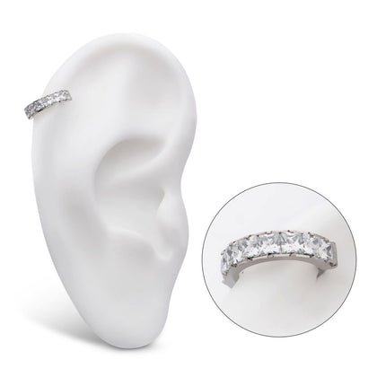 Invictus Titanium with Channel Set Princess Gem Side Facing Hinged Segment Clicker