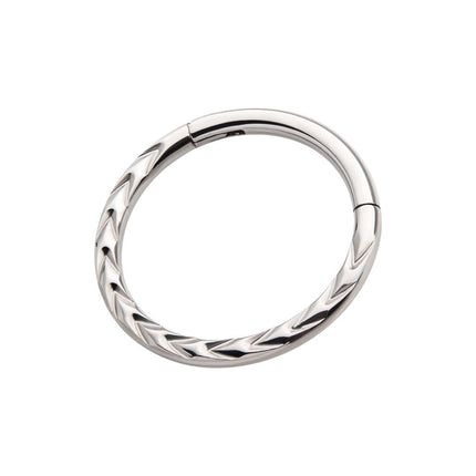 Invictus Titanium Chevron Etched Front Facing Hinged Segment Clicker