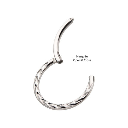 Invictus Titanium Chevron Etched Front Facing Hinged Segment Clicker