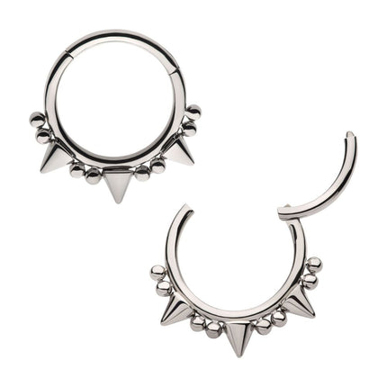 Invictus Titanium Beads & Spikes Front Facing Hinged Segment Clicker