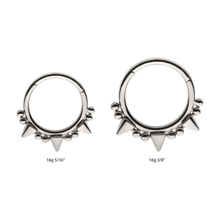 Invictus Titanium Beads & Spikes Front Facing Hinged Segment Clicker
