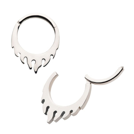 Invictus Titanium Flame Design Front Facing Hinged Segment Clicker