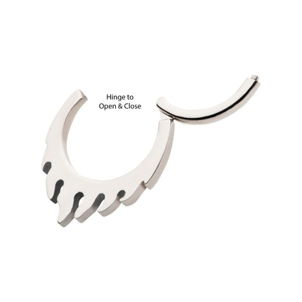 Invictus Titanium Flame Design Front Facing Hinged Segment Clicker