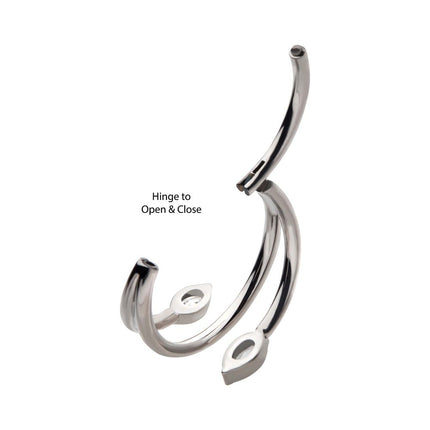 Invictus Titanium Double Ended Twist Side Facing Hinged Segment Clicker with Marquise CZ
