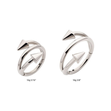 Invictus Titanium Double Ended Twist Side Facing Hinged Segment Clicker with Spikes