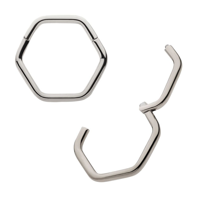 Invictus Hexagon Shape Titanium Front Facing Hinged Segment Clicker
