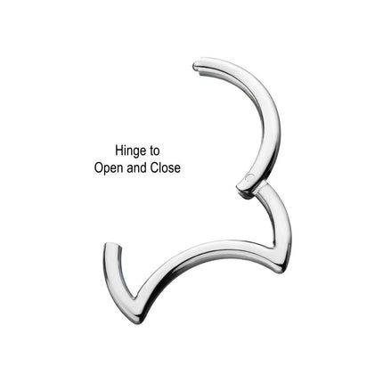 Invictus Titanium Crescent Moon Hinged Segment Clicker