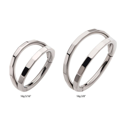 Invictus Titanium Corrugated Double Hoop Side Facing Hinged Segment Clicker