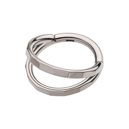Invictus Titanium Corrugated Double Hoop Side Facing Hinged Segment Clicker