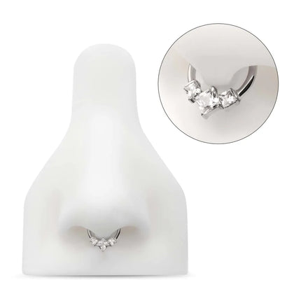 Invictus Titanium Clustered Princess Gem Hinged Segment Ring