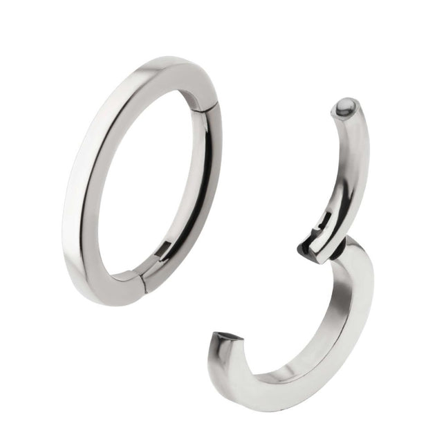 Invictus 14g Titanium Oval Shape Hinged Segment Clicker (for Navel Piercing)