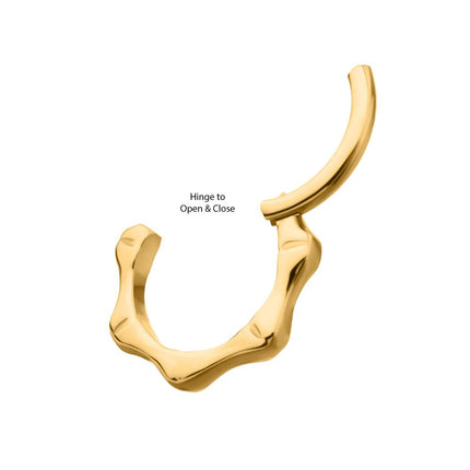 Invictus 24KT Gold PVD Titanium Bone Shaped Front Facing Hinged Segment Clicker
