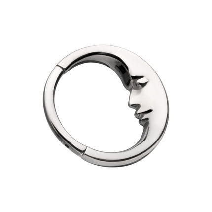 Invictus Titanium Crescent Moon Face Front Facing Hinged Segment Clicker