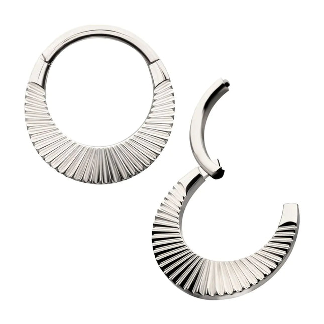 Invictus Titanium Radiant Wide Hoop Front Facing Hinged Segment Clicker