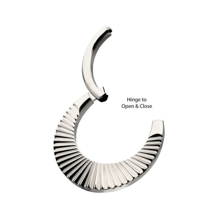 Invictus Titanium Radiant Wide Hoop Front Facing Hinged Segment Clicker