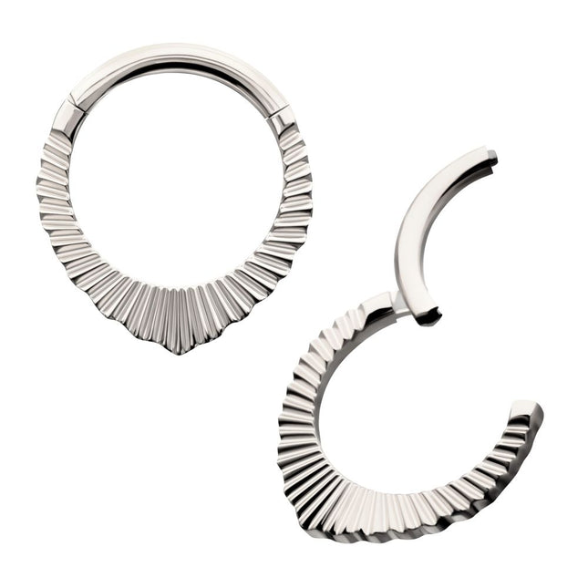 Invictus Titanium Radiant Pointed Hoop Front Facing Hinged Segment Clicker