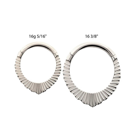 Invictus Titanium Radiant Pointed Hoop Front Facing Hinged Segment Clicker
