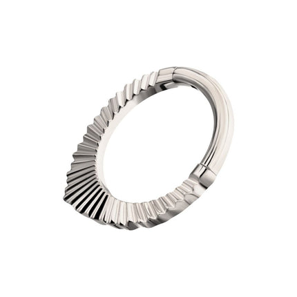 Invictus Titanium Radiant Pointed Hoop Front Facing Hinged Segment Clicker