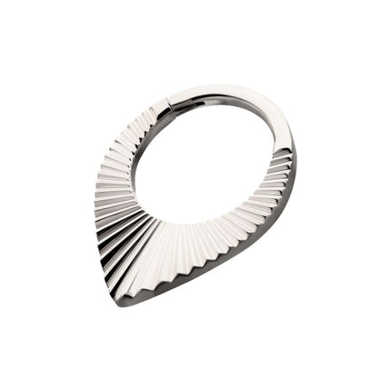 Invictus Titanium Radiant Teardrop Hoop Front Facing Hinged Segment Clicker