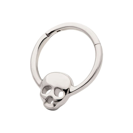 Invictus Titanium with Centered Skull Front Facing Hinged Segment Clicker