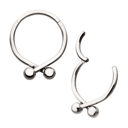 Invictus Titanium Twister Ball Hinged Segment Hoop Clicker